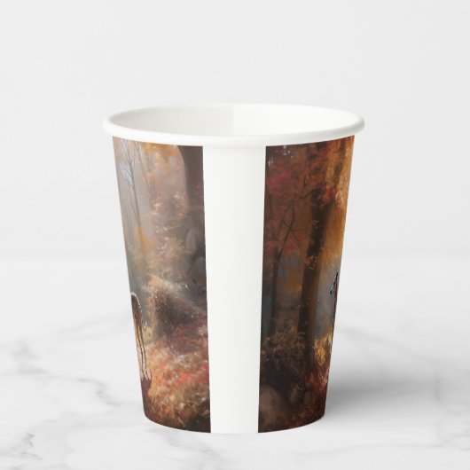 Greyhound in Herfstbladeren Herfst Inspire Papieren Bekers (Links)