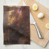 Greyhound in Herfstbladeren Herfst Inspire Theedoek (Quarter Fold)