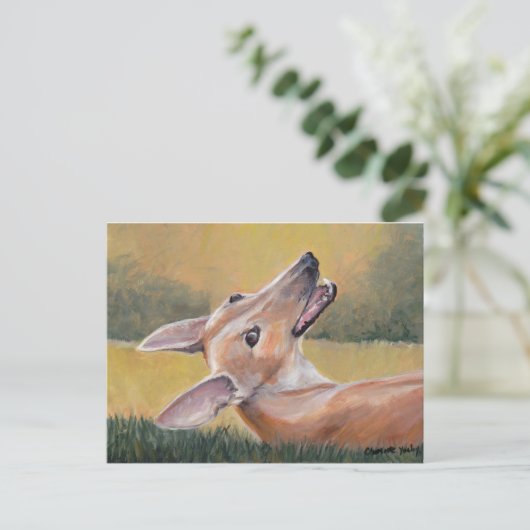 Greyhound in het Grass Dog Art Briefkaart (Staand voorkant)