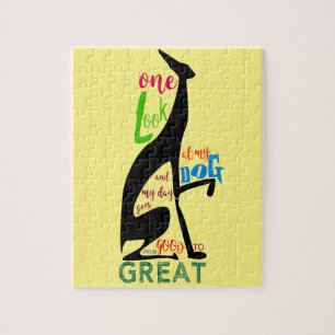 Greyhound Italiaans Silhouette Love My Dog Stylish Legpuzzel