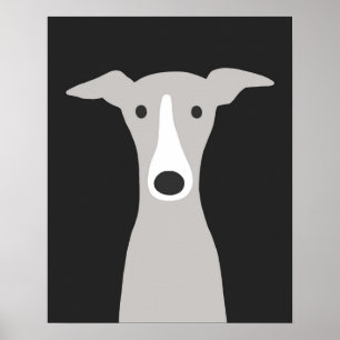Greyhound Italy Greyhound Cute Whippet Dog Poster