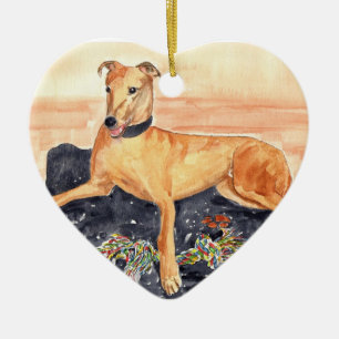 'Greyhound' Keramisch Ornament