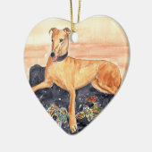 'Greyhound' Keramisch Ornament (Links)