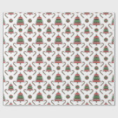 Greyhound kerstboom Candy Cane Bauble Cadeaupapier (Vlak)