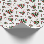 Greyhound kerstboom Candy Cane Bauble Cadeaupapier (Hoek)