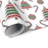Greyhound kerstboom Candy Cane Bauble Cadeaupapier (Rol Hoek)