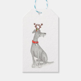 Greyhound-kerstcadeaulabels Cadeaulabel