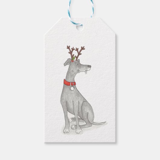 Greyhound-kerstcadeaulabels Cadeaulabel (Voorkant)