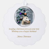 Greyhound kerstcadeautjes ornament kaart (Achterkant)