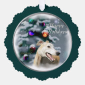 Greyhound kerstcadeautjes ornament kaart (Voorkant)