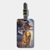 Greyhound Kerstfeest Seizoen Bagagelabel (Voorkant verticaal)