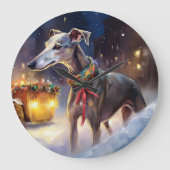 Greyhound Kerstfeest Seizoen Grote Klok (Voorkant)