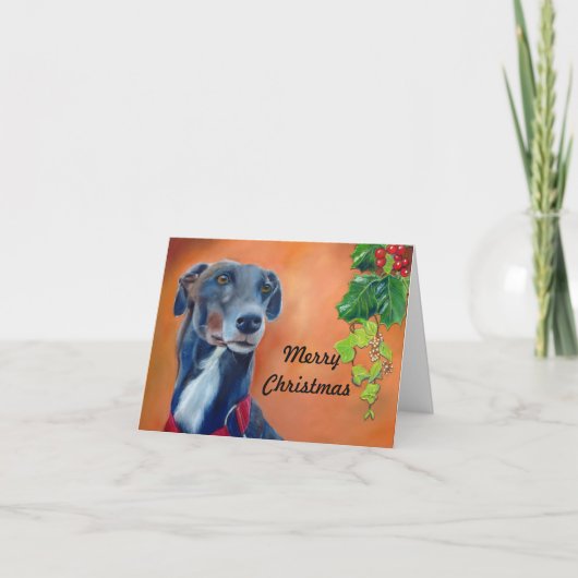 Greyhound kerstkaart (p335) feestdagen kaart (Voorkant)