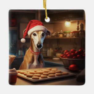 Greyhound Kerstkoekjes Vakantie Keramisch Ornament