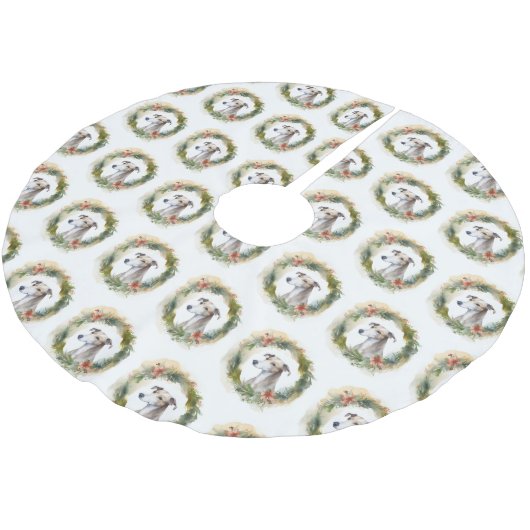 Greyhound Kerstkrans Feestelijke Pup Kerstboom Rok (Gekanteld)