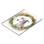 Greyhound Kerstkrans Feestelijke Pup Notitieboek (Linkerzijde)