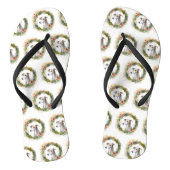 Greyhound Kerstkrans Feestelijke Pup Teenslippers (Voetbed)