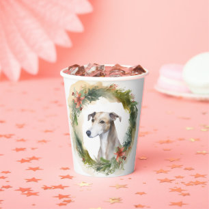 Greyhound Kerstkrans Festieve Pup Papieren Bekers