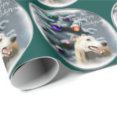 Greyhound Kerstmis Cadeaupapier (Rol Hoek)