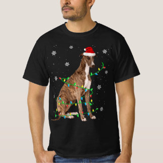 Greyhound Kerstmis Light Santa Greyhound T-shirt