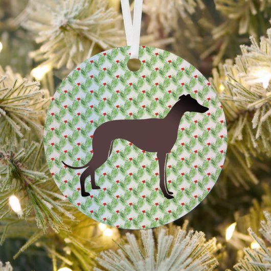 Greyhound Kerstmis Metalen Ornament (Insitu)