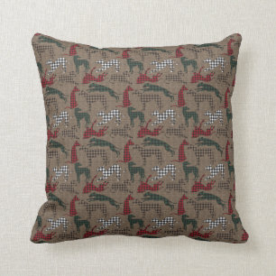 Greyhound Kerstmis Pset Burlap Kussen