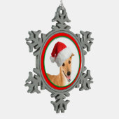 Greyhound kerstornament tin sneeuwvlok ornament (Links)