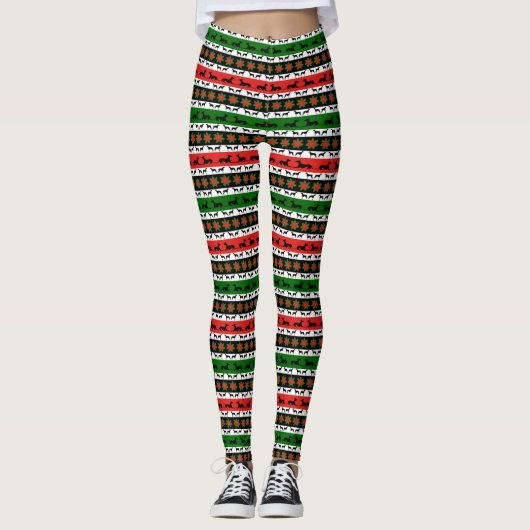 Greyhound KerstSilhouettes  Leggings (Voorkant)