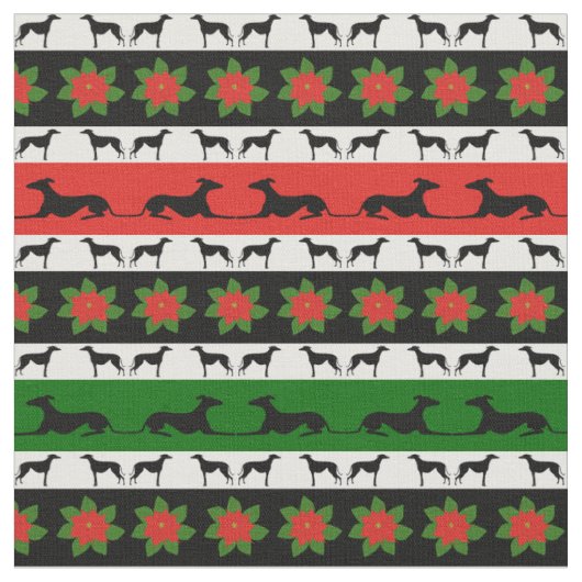 Greyhound KerstSilhouettes Stof (Close Up)