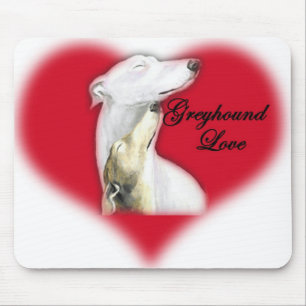 "Greyhound Love" Dog Art Mousepad Muismat