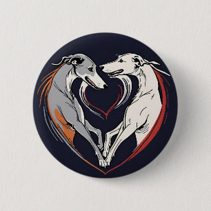 Greyhound Love Greyhounds Adoptie Gepensioneerd Ra Ronde Button 5,7 Cm