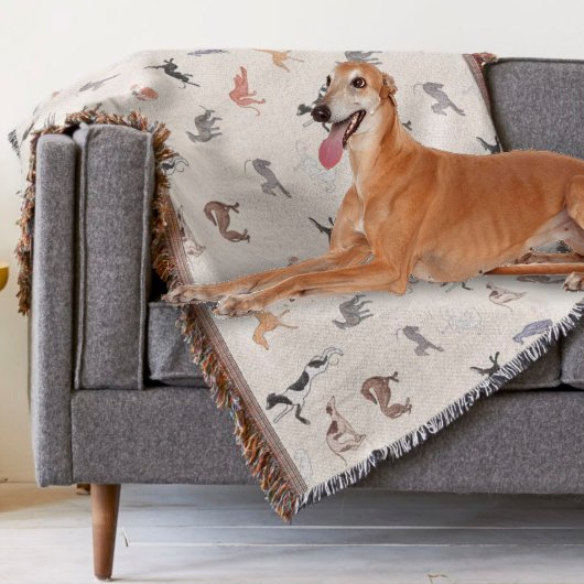 Greyhound Love Throw Blanket Deken