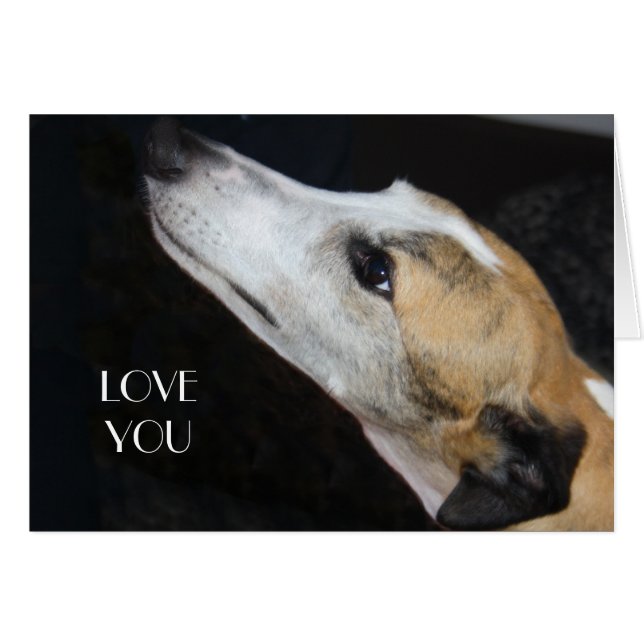 Greyhound Love You Card (Voorkant Horizontaal)