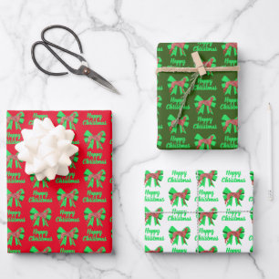 Greyhound Lurcher Christmas Dog & Bow Wrapping Inpakpapier Vel