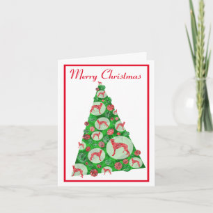 Greyhound Lurcher Hond Silhouet Kerstboom Wat Kaart