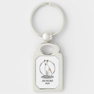 Greyhound Ma (flauwwit) Cute Dog mama Sleutelhanger