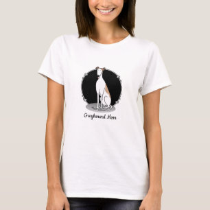 Greyhound Ma (flauwwit) Cute Dog mama T-shirt