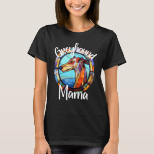 Greyhound Mama Dog Mama Puppy Kleurrijke Huisdier T-shirt