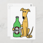 Greyhound met beerflesje briefkaart (Voorkant / Achterkant)