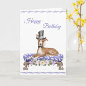 Greyhound met Monocle Kaart (Gele Bloem)