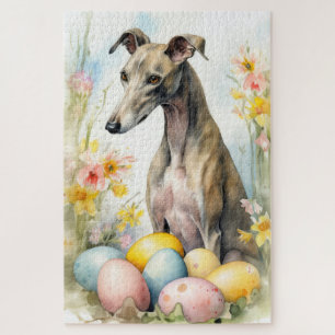 Greyhound met paaseieren legpuzzel