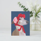 Greyhound met Pet van Red Wooly Briefkaart (Staand voorkant)