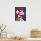 Greyhound met Pet van Red Wooly Poster (Keuken)