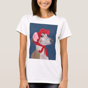 Greyhound met Pet van Red Wooly T-shirt