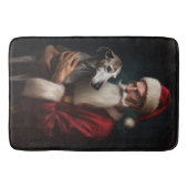 Greyhound Met Sinterklaas Feestelijke Kerstmis Badmat (Voorkant)