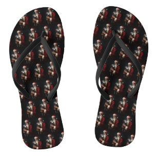 Greyhound Met Sinterklaas Feestelijke Kerstmis Teenslippers