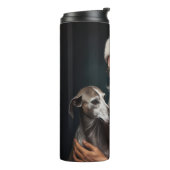 Greyhound Met Sinterklaas Feestelijke Kerstmis Thermosbeker (Gedraaid links)