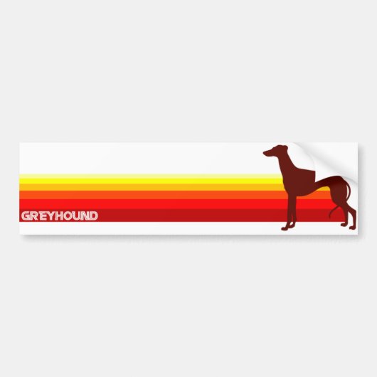 Greyhound met Stripes Bumpersticker (Voorkant)