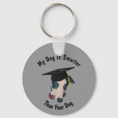 Greyhound My Dog Is Smarter Than Yours Funny Sleutelhanger (Achterkant)