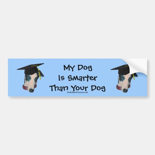 Greyhound My Dog Smarter dan Funny Bumpersticker (Voorkant)